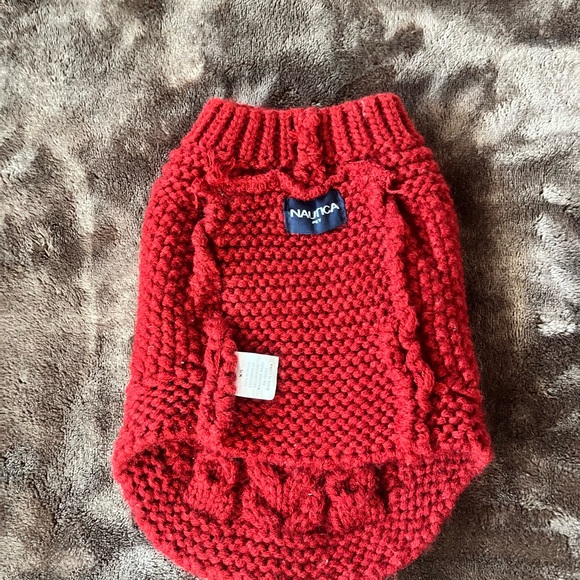 Nautica Red Cable-Knit Dog Sweater - Picture 5 of 7